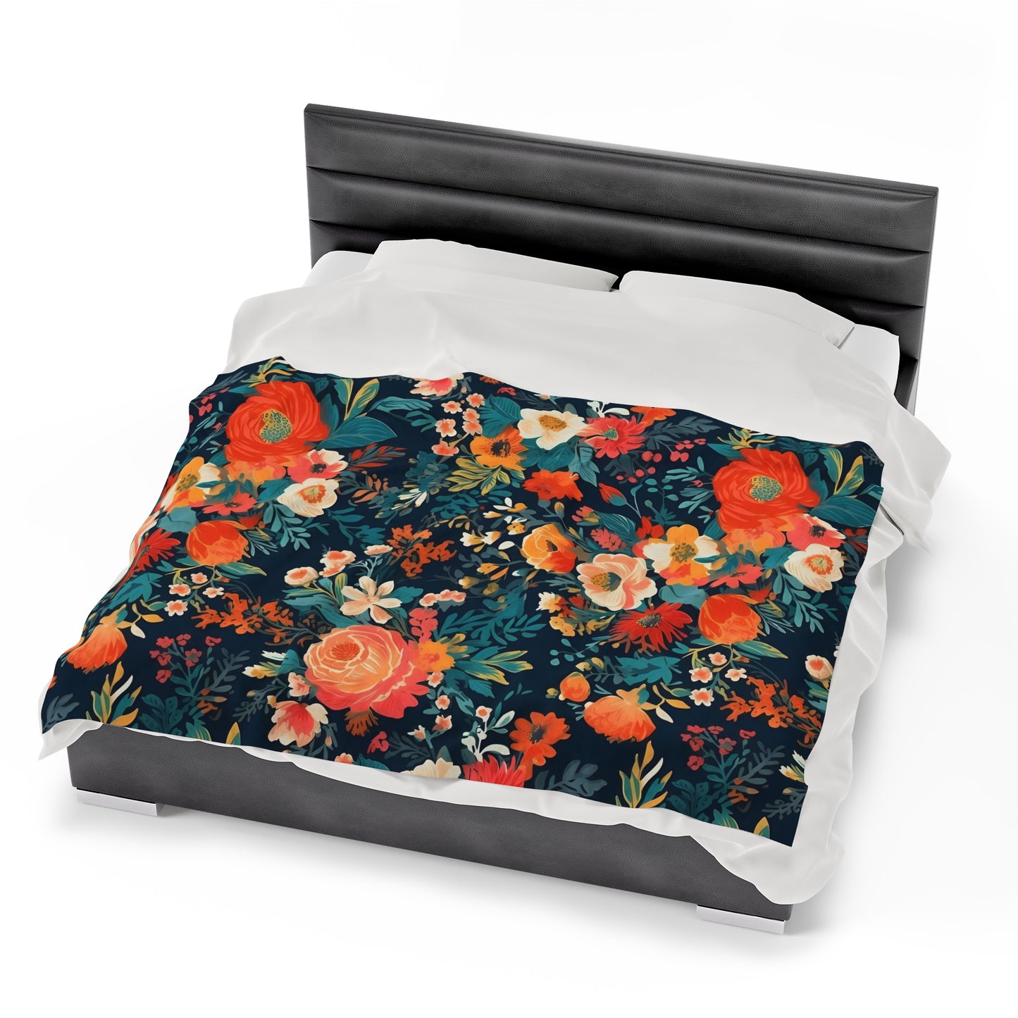 Vibrant Floral Plush Blanket