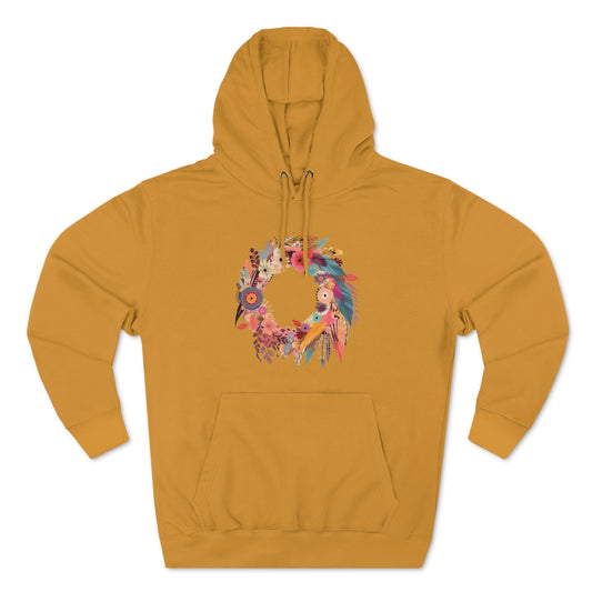 Whimsical Feather Wreath Hoodie (Unisex)