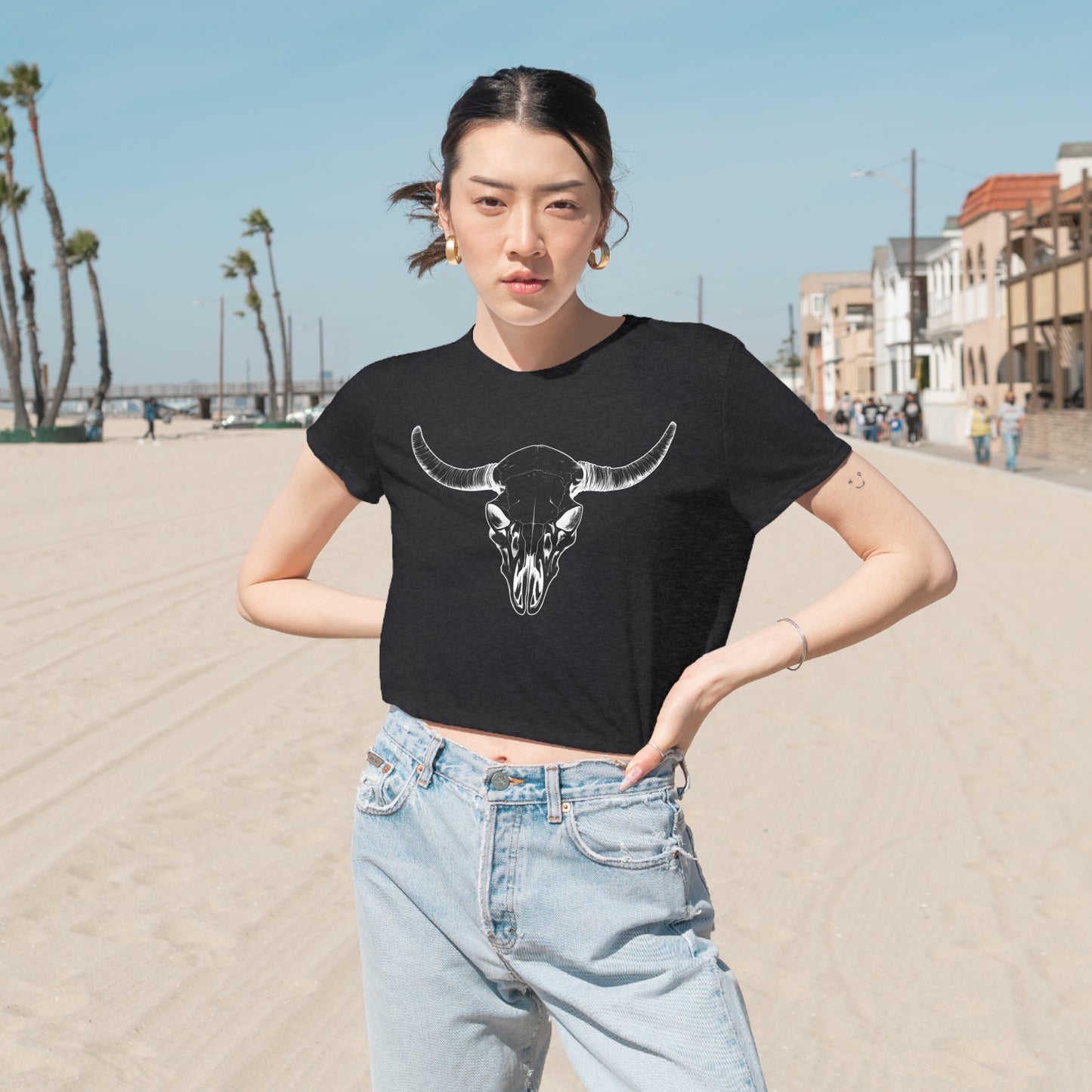 Bull Horns Cropped Tee (Women's)