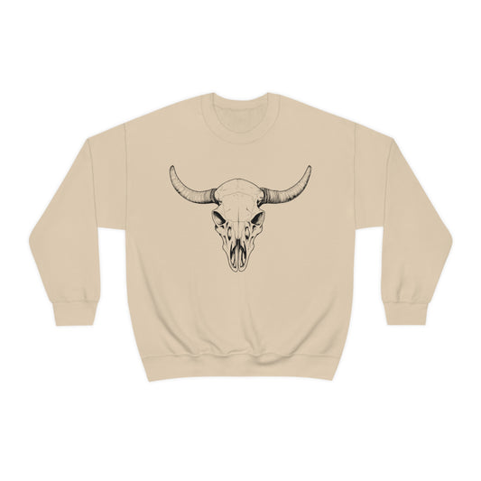 Bull Horn Heavy Blend Crewneck Sweatshirt (Unisex)