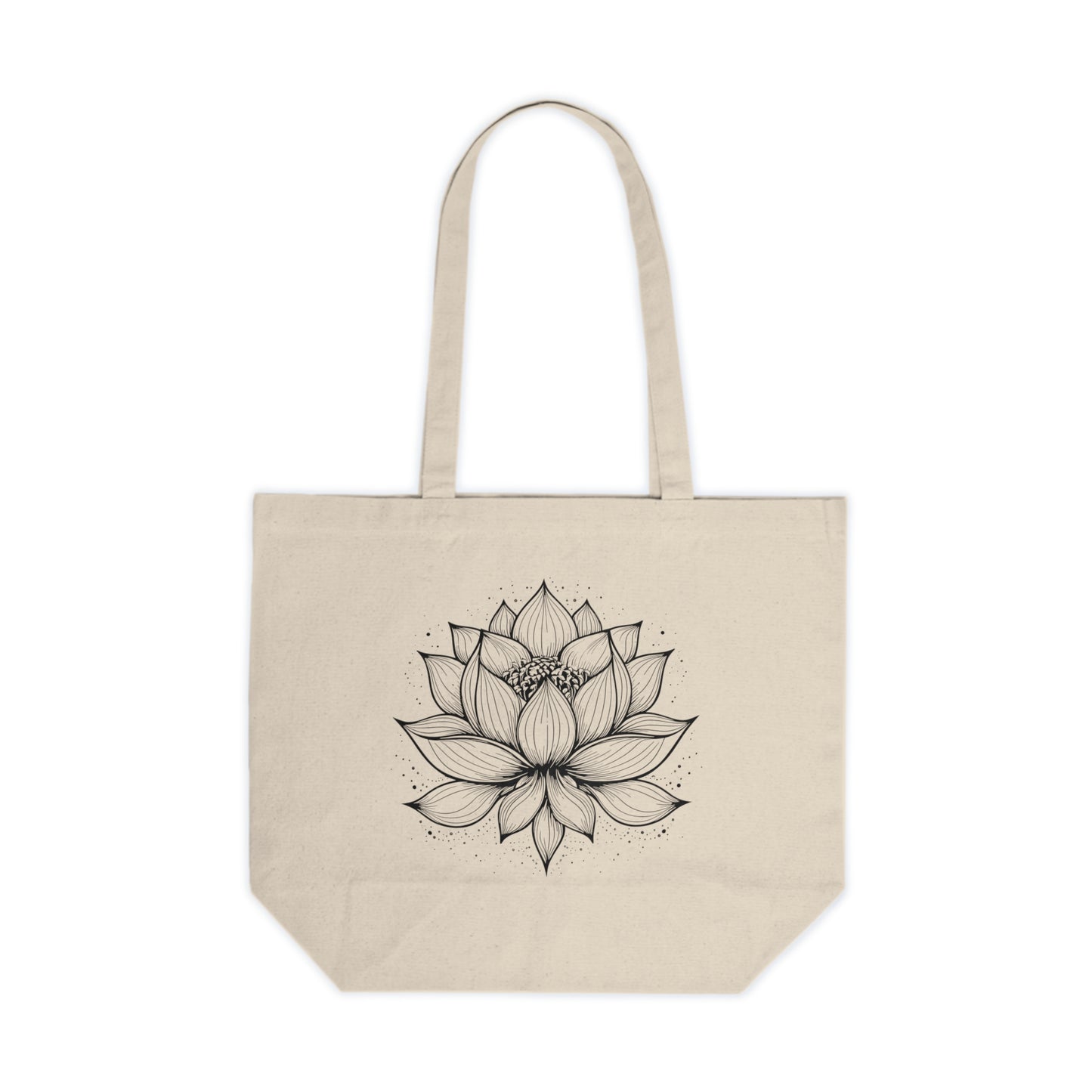 Lotus Flower Canvas Shopping Tote