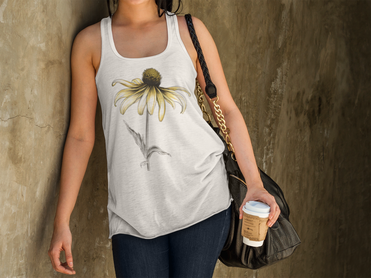 Black Eyed Susan Flowy Racerback Tank (Women's)