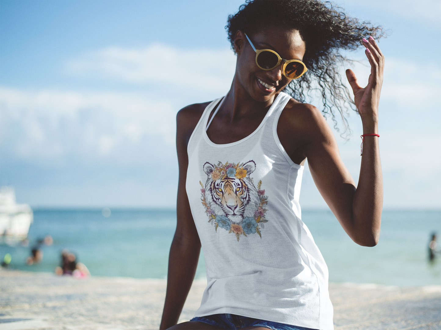 Boho Tiger Racerback Tank (Women's)