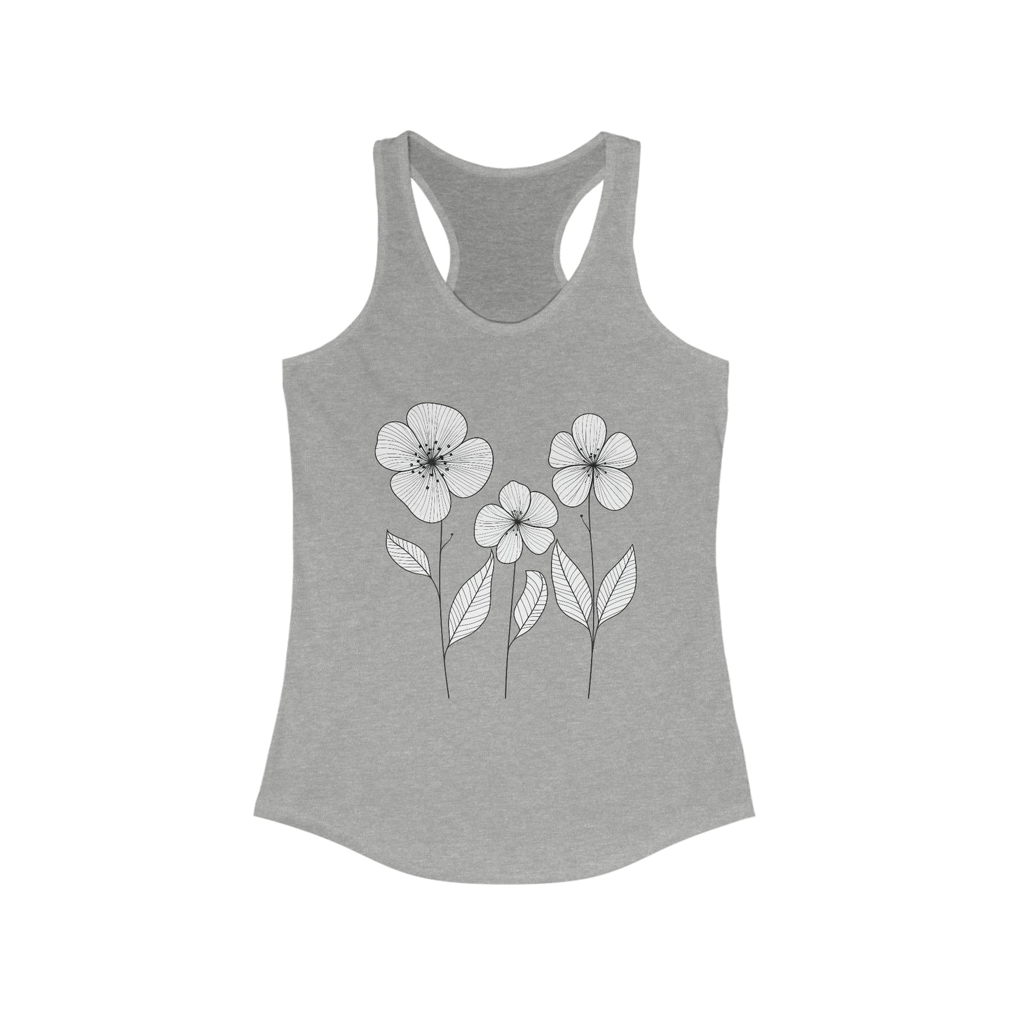 Simple Flowers Fitted Racerback Tank (Women's)