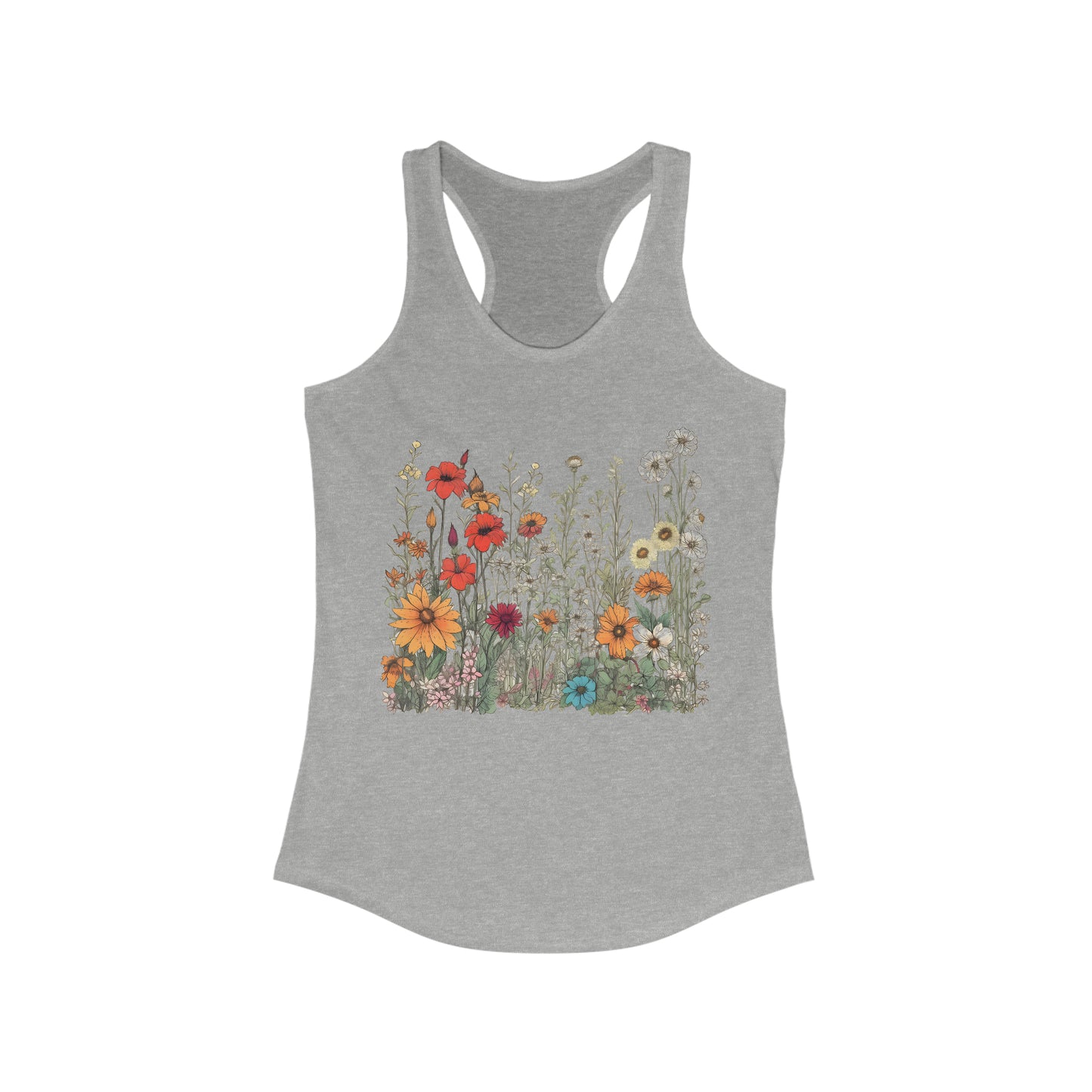 Vintage-Inspired Wildflowers Fitted Racerback Tank (Women's)