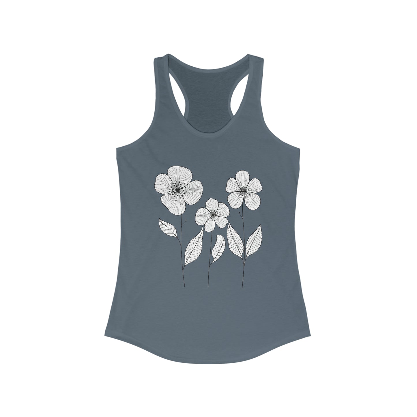 Simple Flowers Fitted Racerback Tank (Women's)