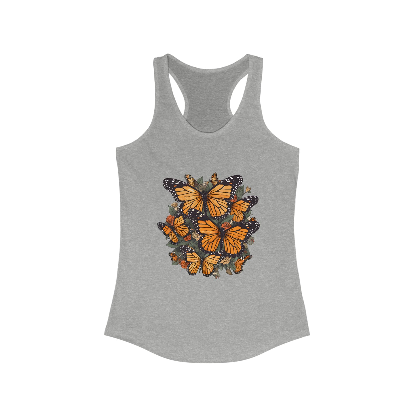 Cottagecore Monarch Butterfly Fitted Racerback Tank (Women's)