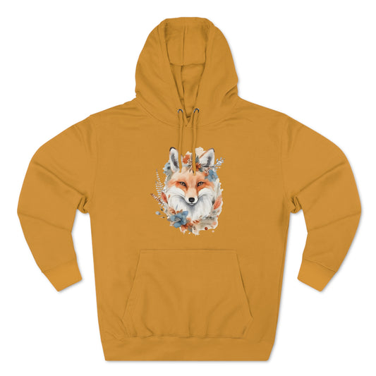 Watercolor Fox and Flowers Hoodie (Unisex)