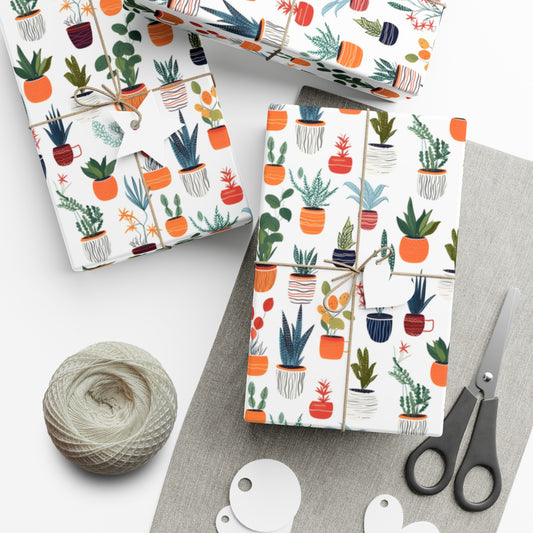 Potted Houseplant Gift Wrapping Paper