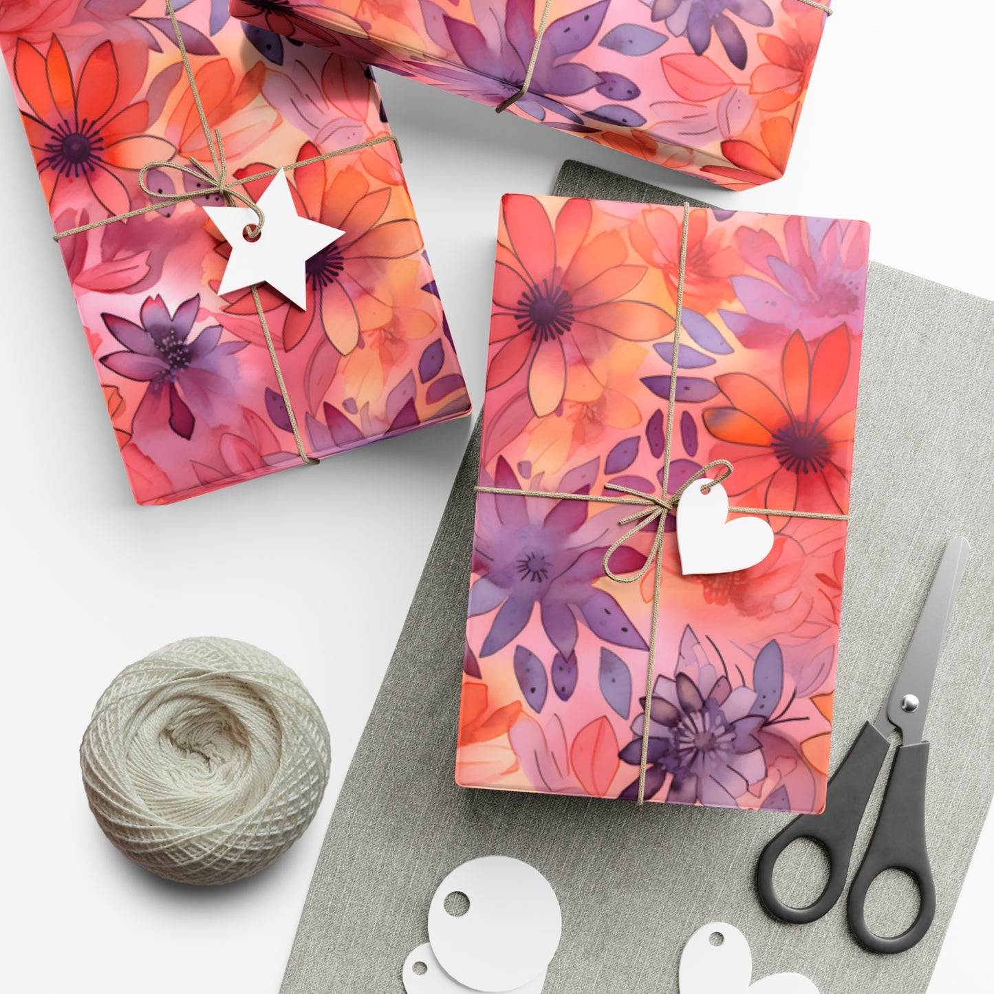 Watercolor Abstract  Floral Gift Wrapping Paper