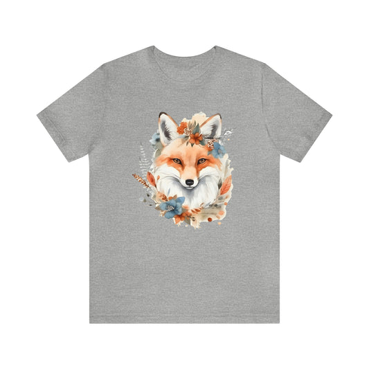 Watercolor Fox and Flowers Tee (Unisex)