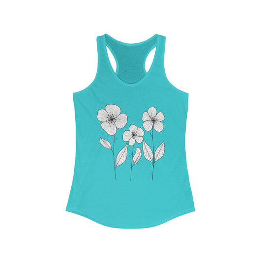 Simple Flowers Fitted Racerback Tank (Women's)