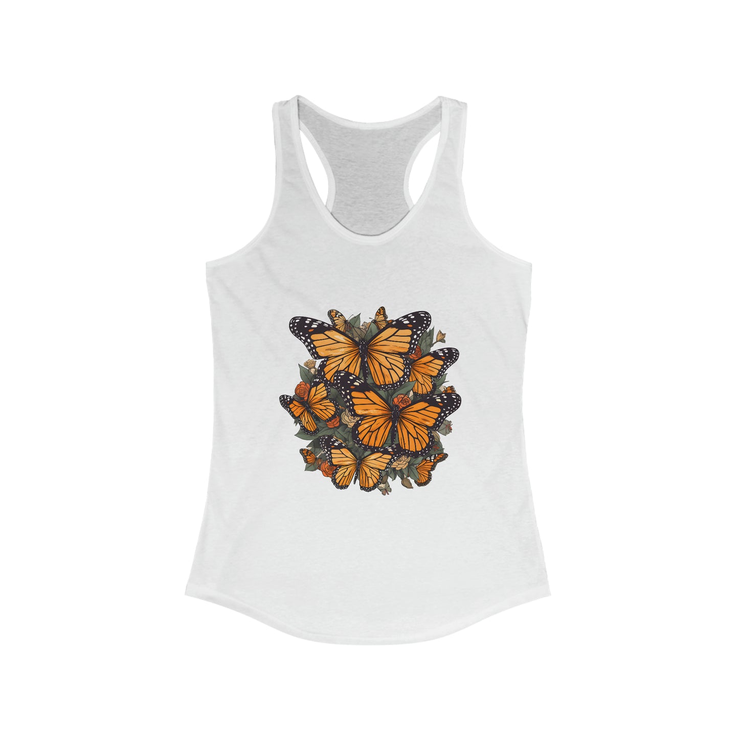 Cottagecore Monarch Butterfly Fitted Racerback Tank (Women's)