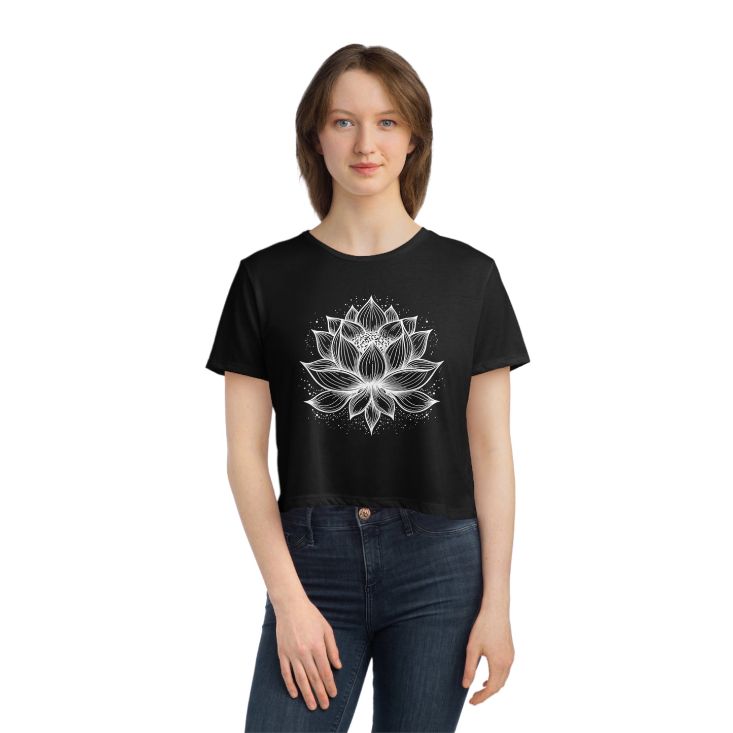 Lotus Flower Cropped Tee (Women's)