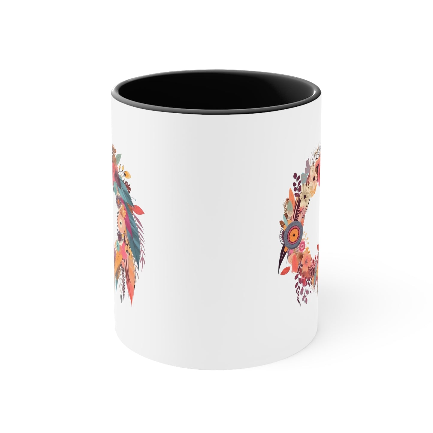 Whimsical Feather Wreath Coffee Mug (11oz)