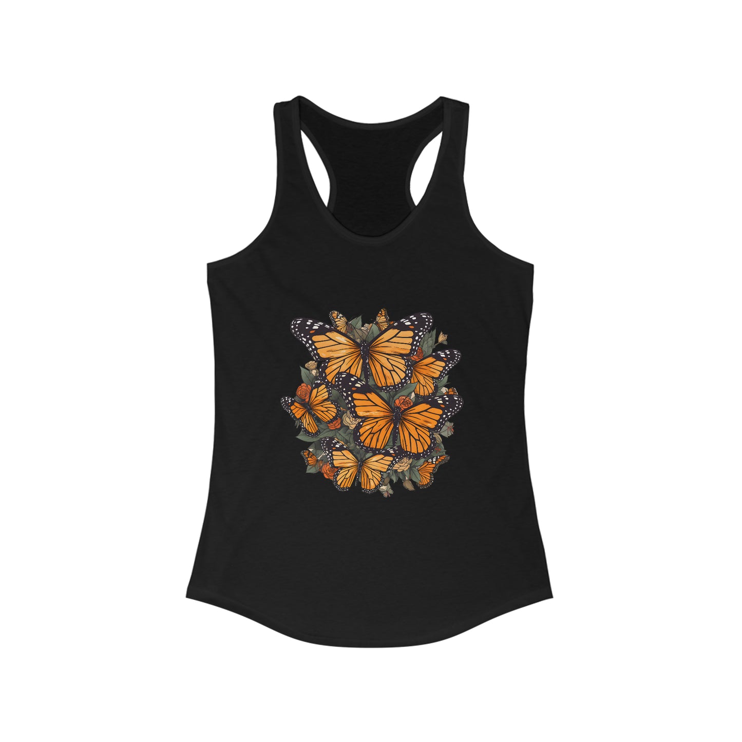 Cottagecore Monarch Butterfly Fitted Racerback Tank (Women's)