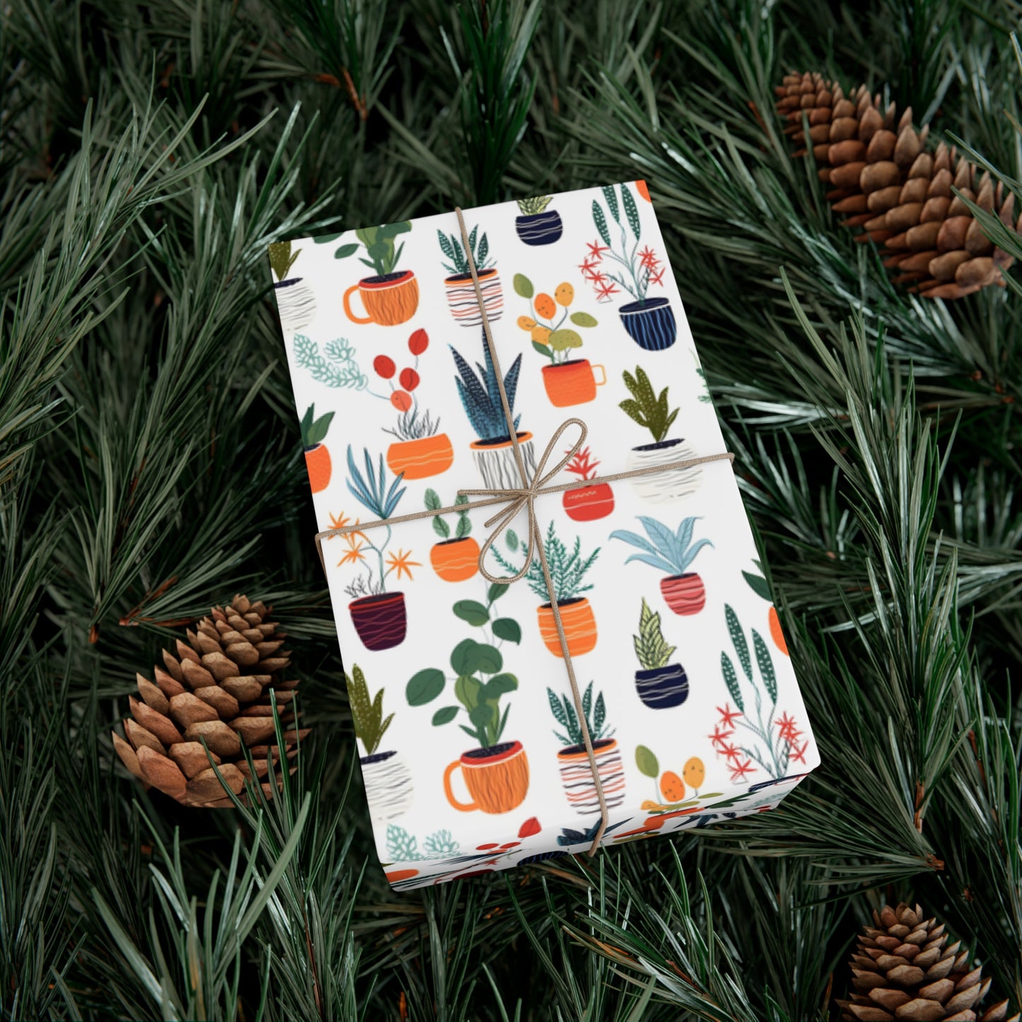 Potted Houseplant Gift Wrapping Paper