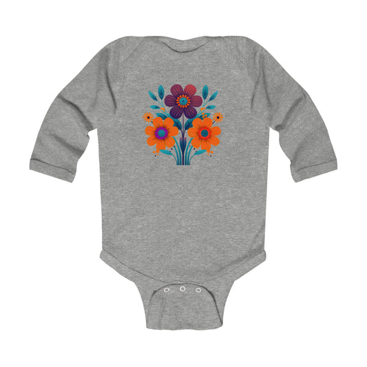 Flower Trio Long Sleeve Bodysuit (Infant)