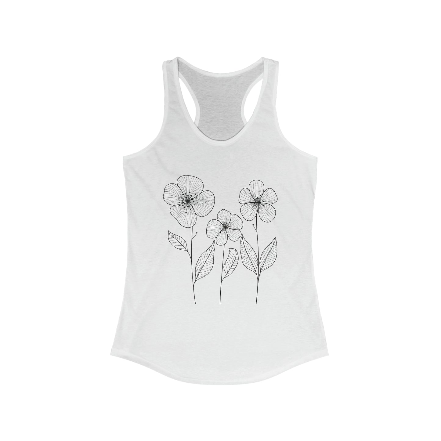 Simple Flowers Fitted Racerback Tank (Women's)