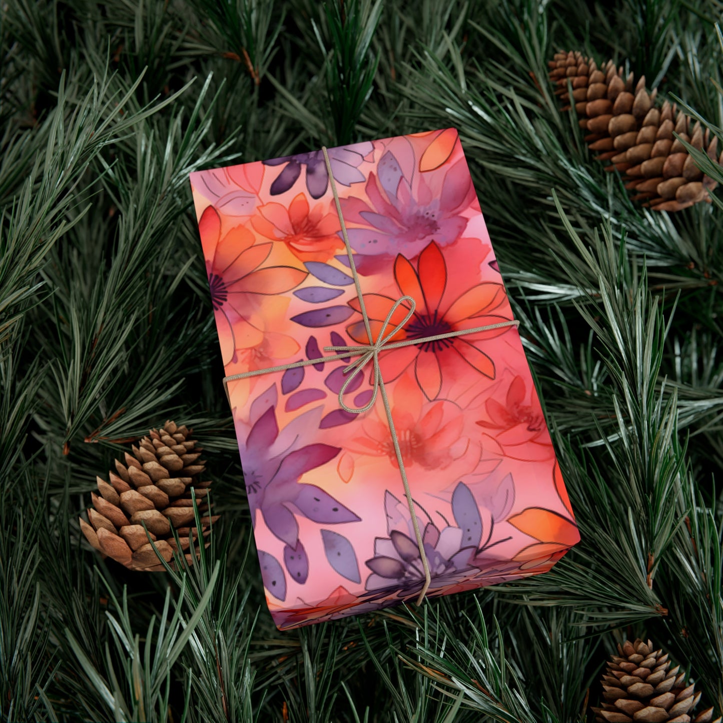 Watercolor Abstract  Floral Gift Wrapping Paper