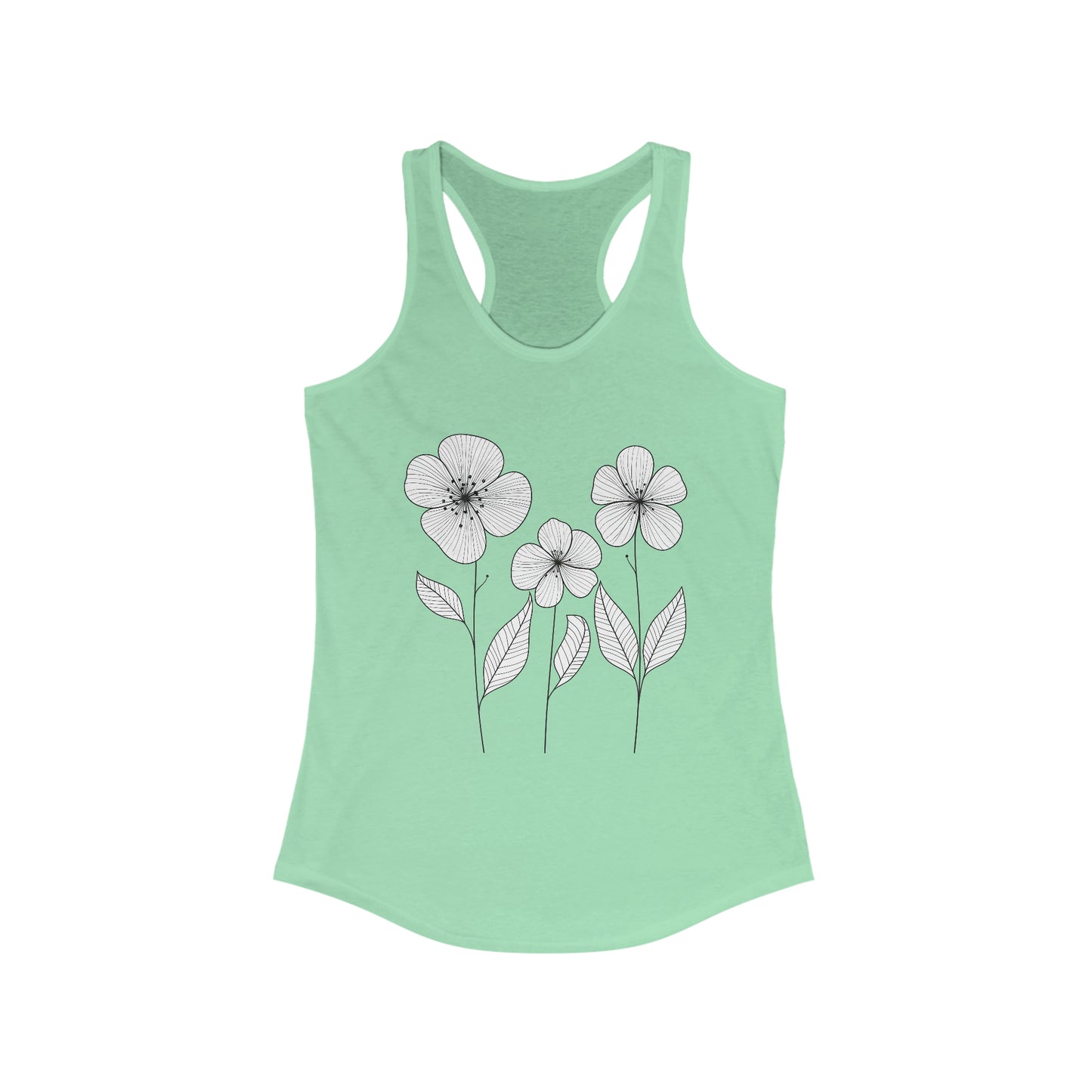 Simple Flowers Fitted Racerback Tank (Women's)