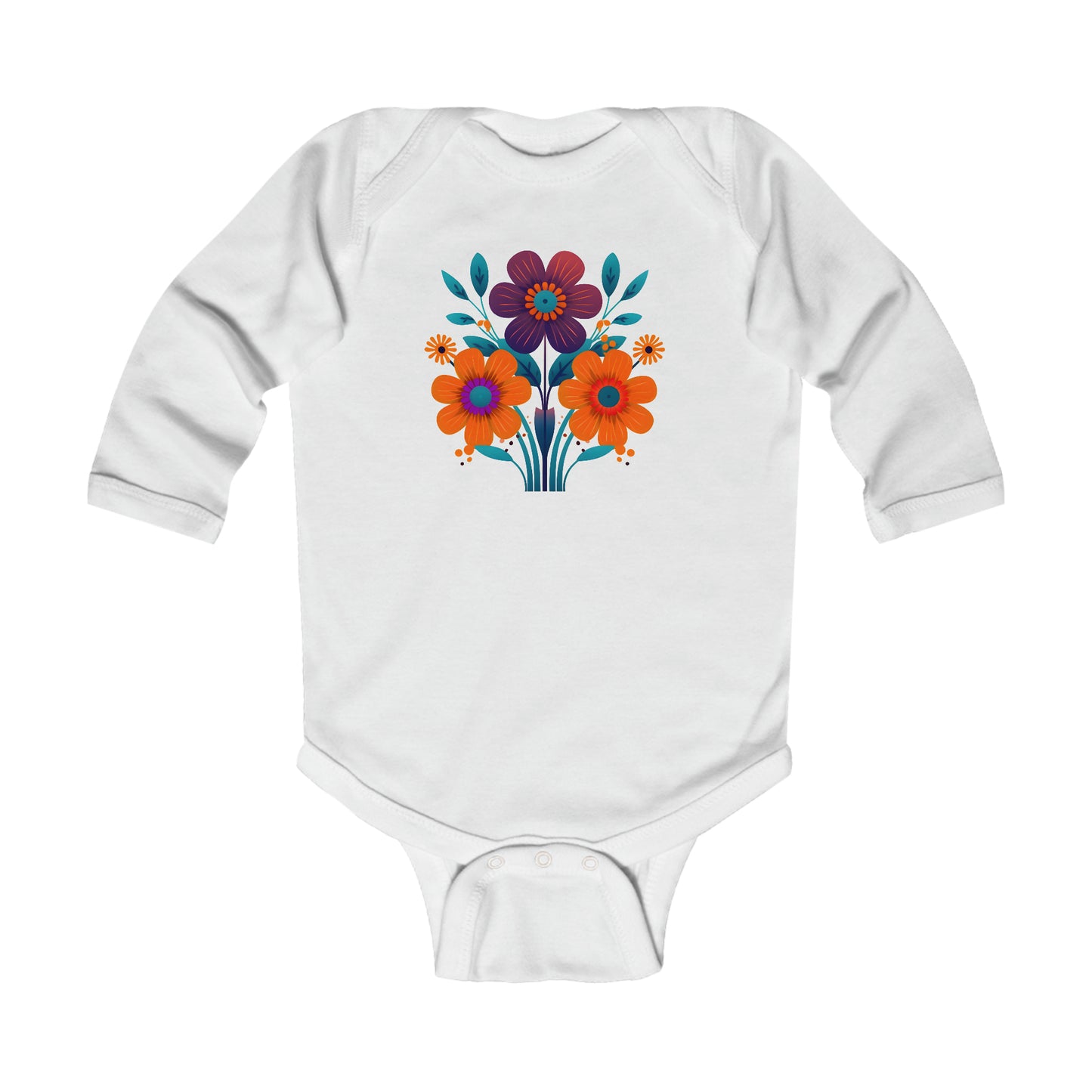 Flower Trio Long Sleeve Bodysuit (Infant)