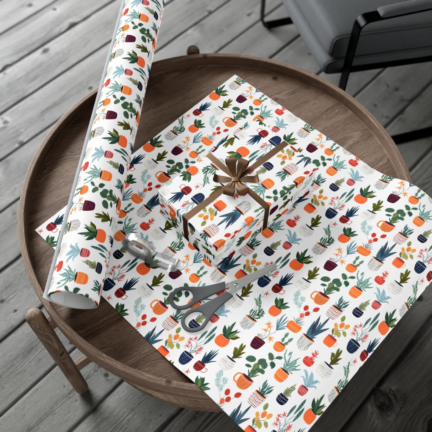 Potted Houseplant Gift Wrapping Paper
