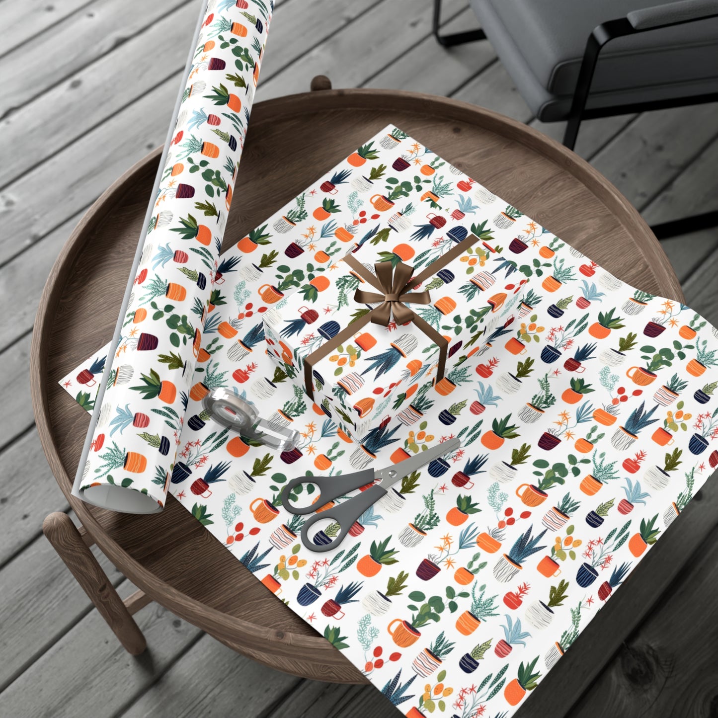 Potted Houseplant Gift Wrapping Paper