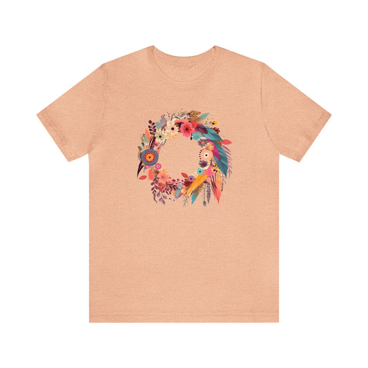 Whimsical Feather Wreath Tee (Unisex)