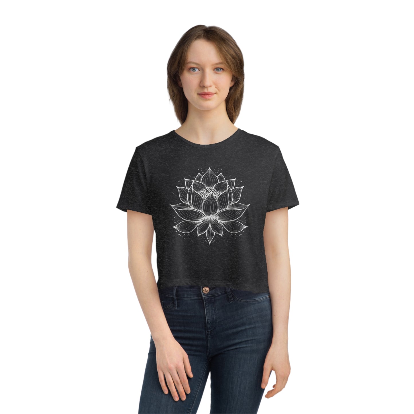 Lotus Flower Cropped Tee (Women's)